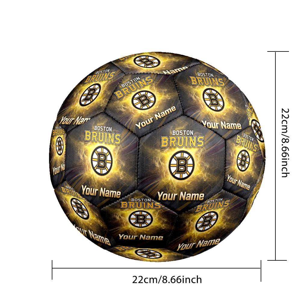 Boston Bruins Size 5 Football, Custom Name Text Personalized Soccer Ball Sport Training Gift