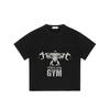 Fitness Club Gym T Shirt Black Barbell Muscle Man Graphic Print for Workout and Gym Wear