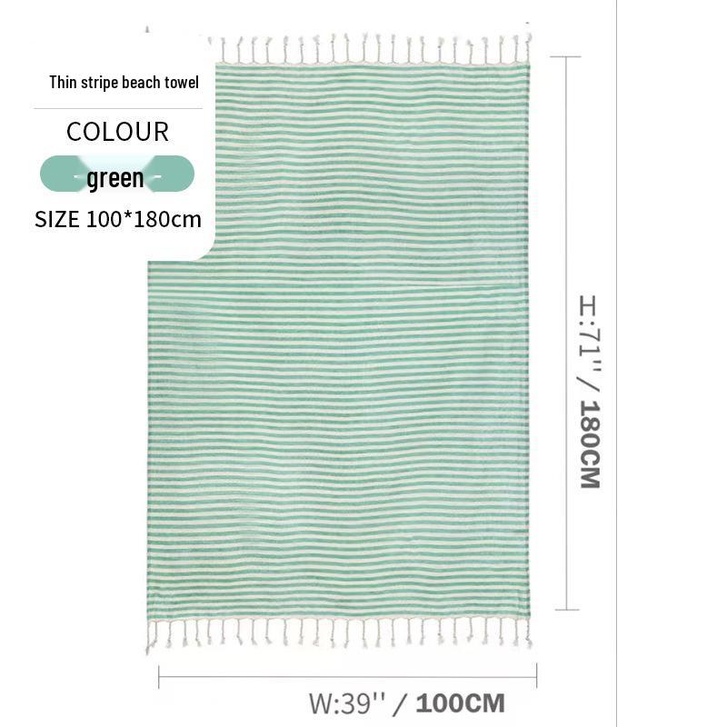 Large & Thick Tassel Turkish Beach Towel – Absorbent, Outdoor Sunscreen Bath Towel