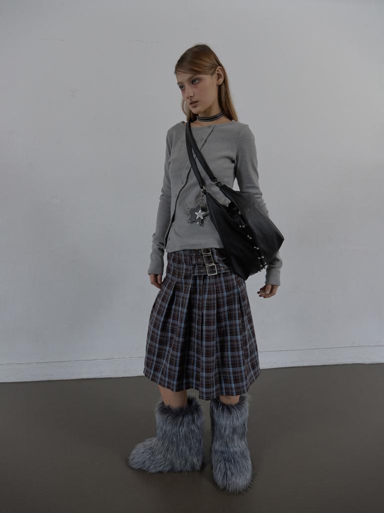 SETUP-EXE Star Button Top / Melange Gray