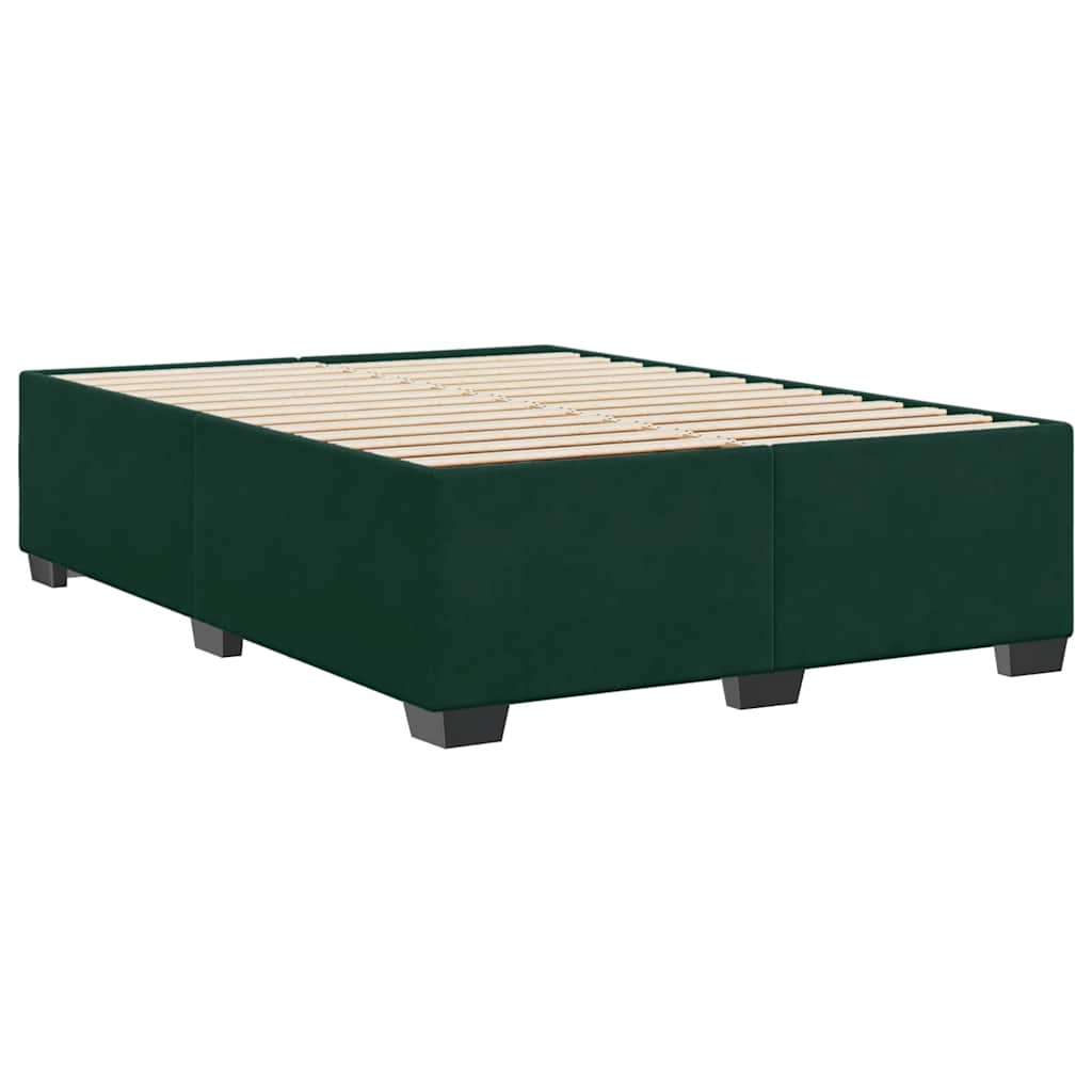Bed Frame without Mattress Dark Green 140 x 190 cm Velvet