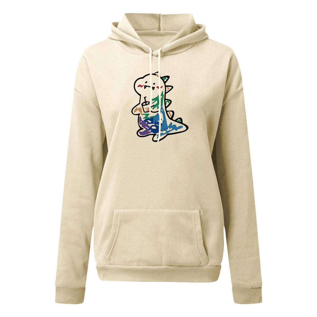 Women Ladies Girls Boys Anime Cartoon Printing Hooded Velvet Thickened Plus Size Sweater Tops