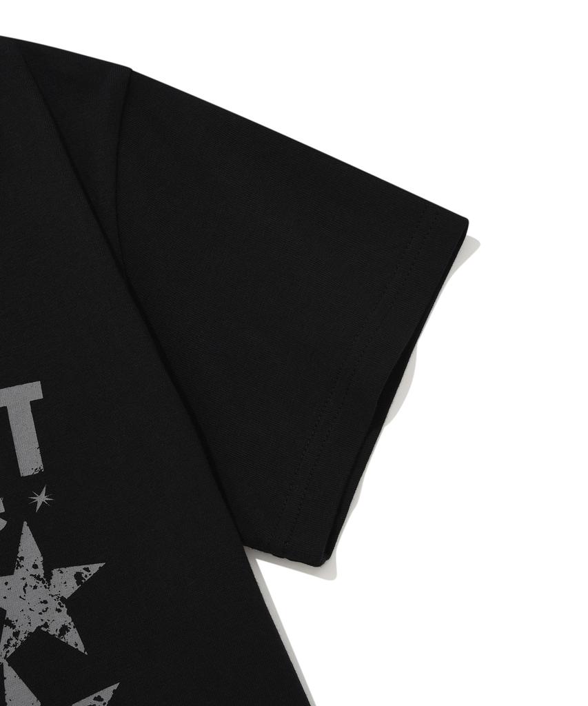 FALLETT [23Ss] Self-Love Crop Short Sleeve Tee Black