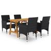 Day and Night - Day and Night 5-Piece Garden Dining Set Black