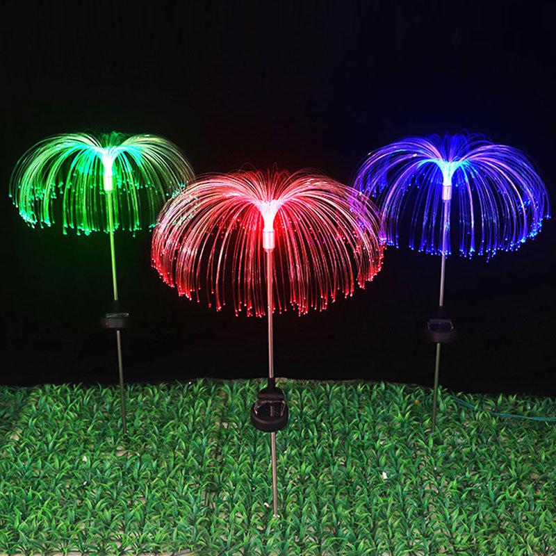 

Solar Waterproof Outdoor Jellyfish Lamp with Seven-Color Changing Fiber Optic LED for Lawn and Garden