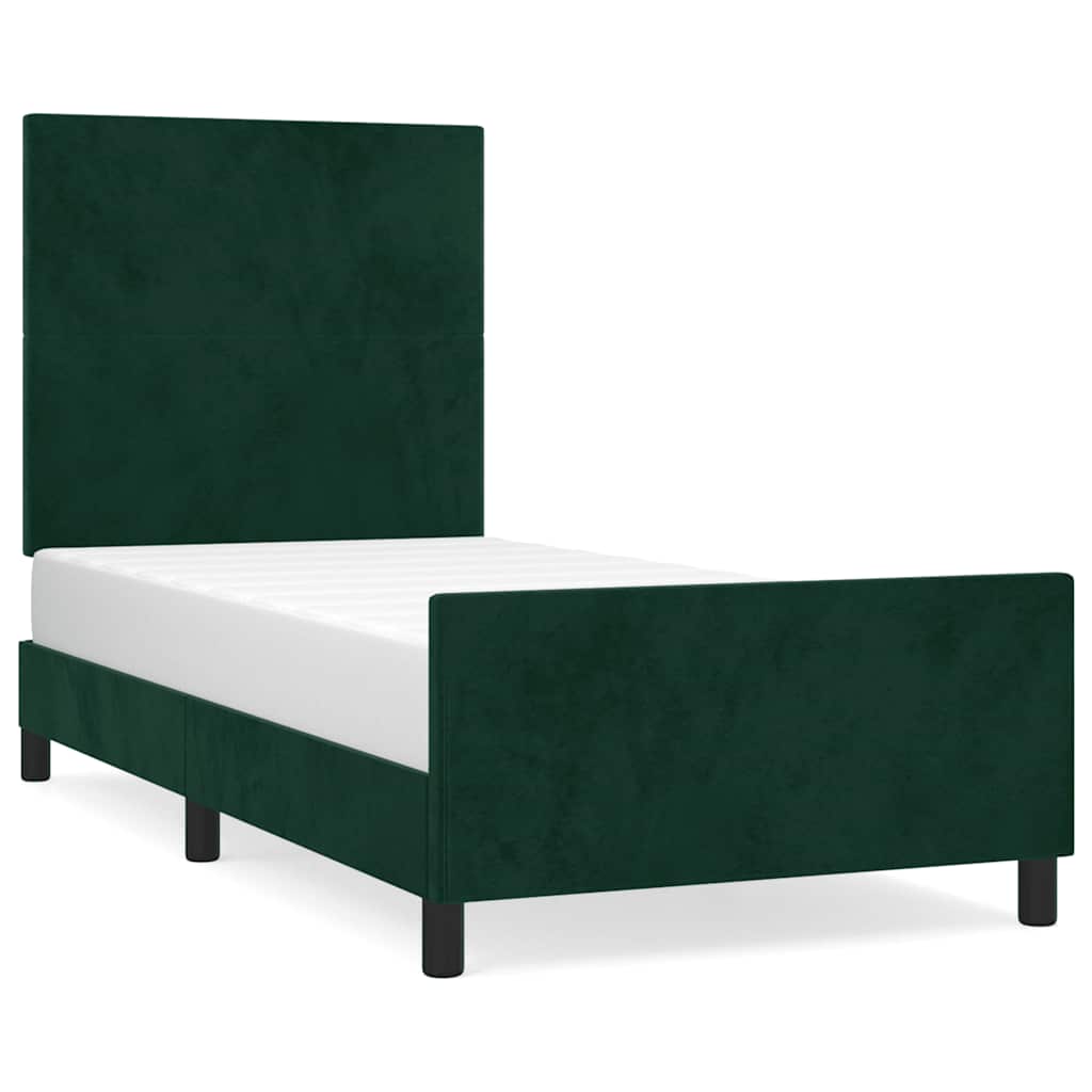 Bed Frame without Mattress Dark Green 80 x 200 cm Velvet