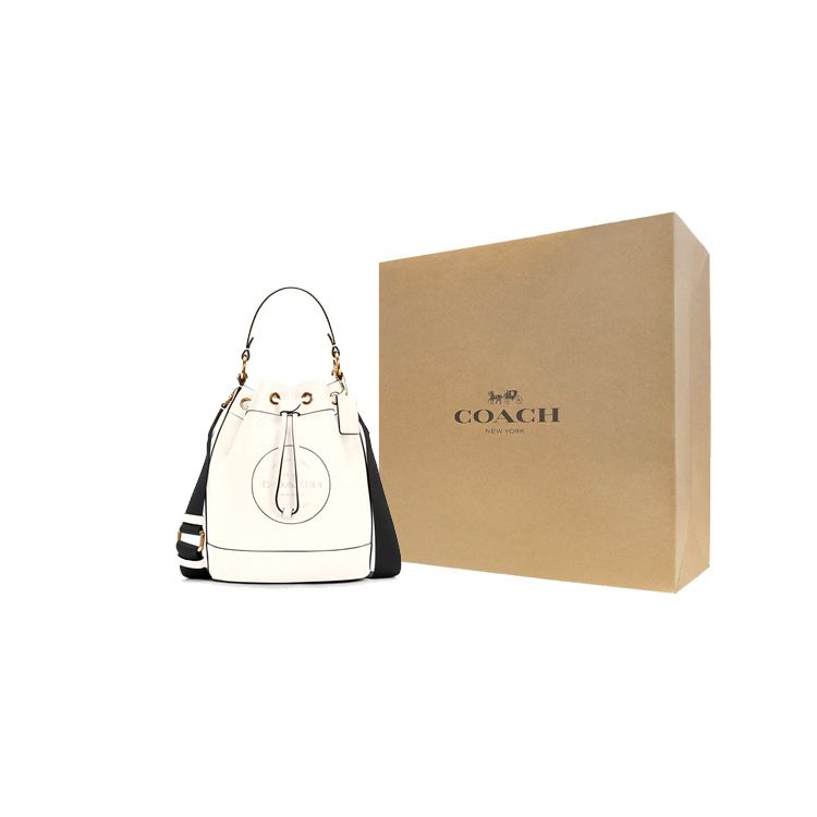 Coach Dempsey 22 Classic Leather Bucket Bag Women Handbags White C4100-IMCHK
