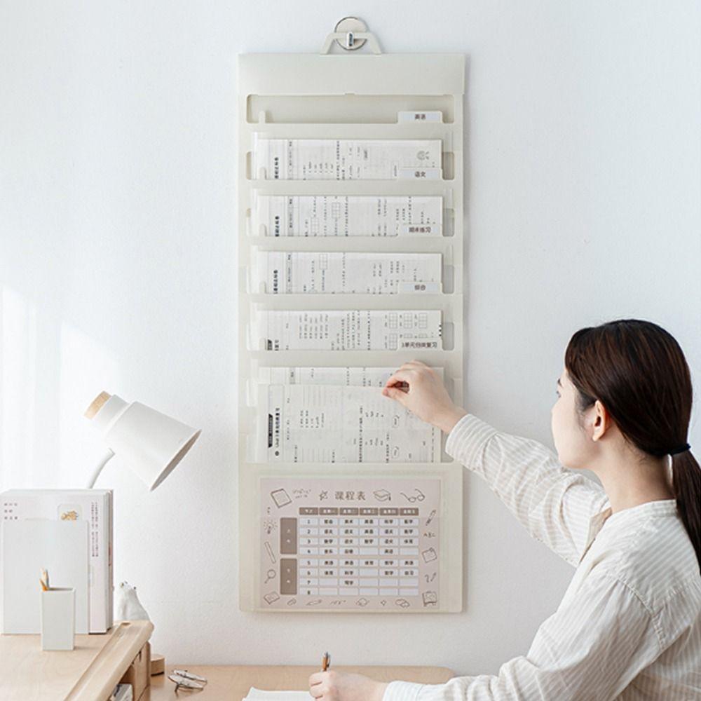 A4 Wall Hanging File Organizers Large Capacity Expandable Documents Case Student Use