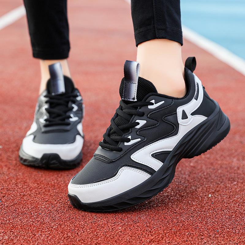 Spring New Casual Shoes Fashion Women's Shoes Pink Lace-up Hong Kong Style Color Matching Single Shoes Fitness Student Sports Running Shoes