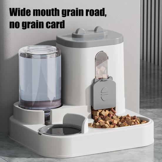Automatic Pet Feeder Cat Feeder with Water Dispenser 2-in-1 Large Capacity Self Feeding Device for Small Medium Dog Puppy Kitten