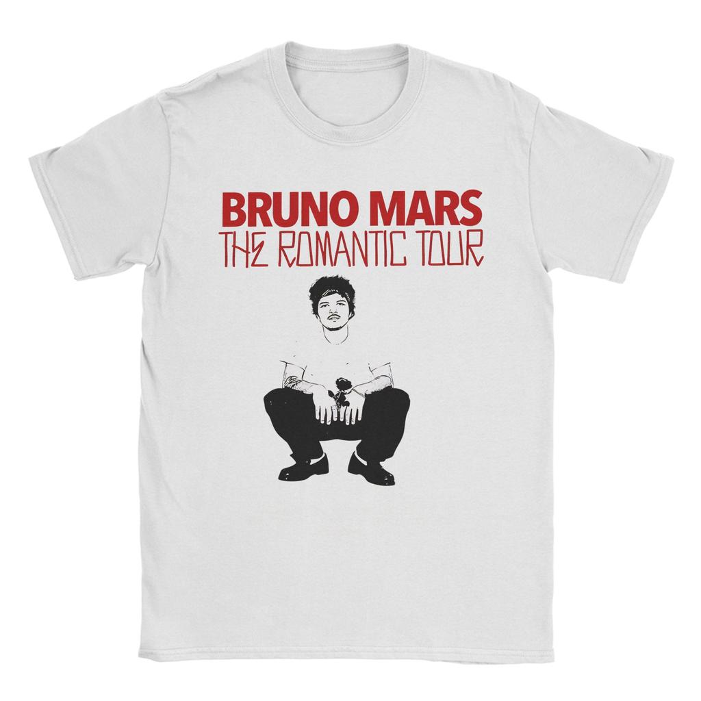 Bruno Mars The Romantic Tour TShirt Unisex  Vintage Pure Cotton Tees Round Neck Short Sleeve T Shirts Plus Size Tops