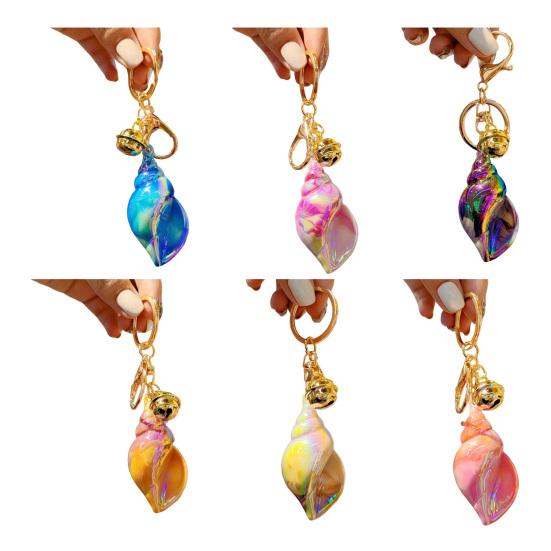 Conch Keychain Ocean Element Healing Colorful Shell Bag Charm Colorful Key Holder Backpack Accessories