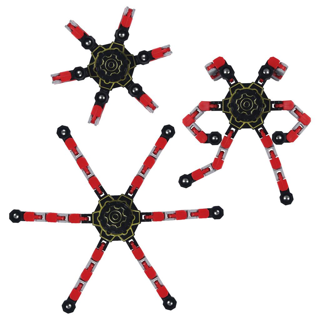 VBK - Spinners Sensory - Toy With DIY Transformable Chain Mechanical Robot Toys Glow In The Dark Spinning Top Stress Relief Toy For Kids Teens