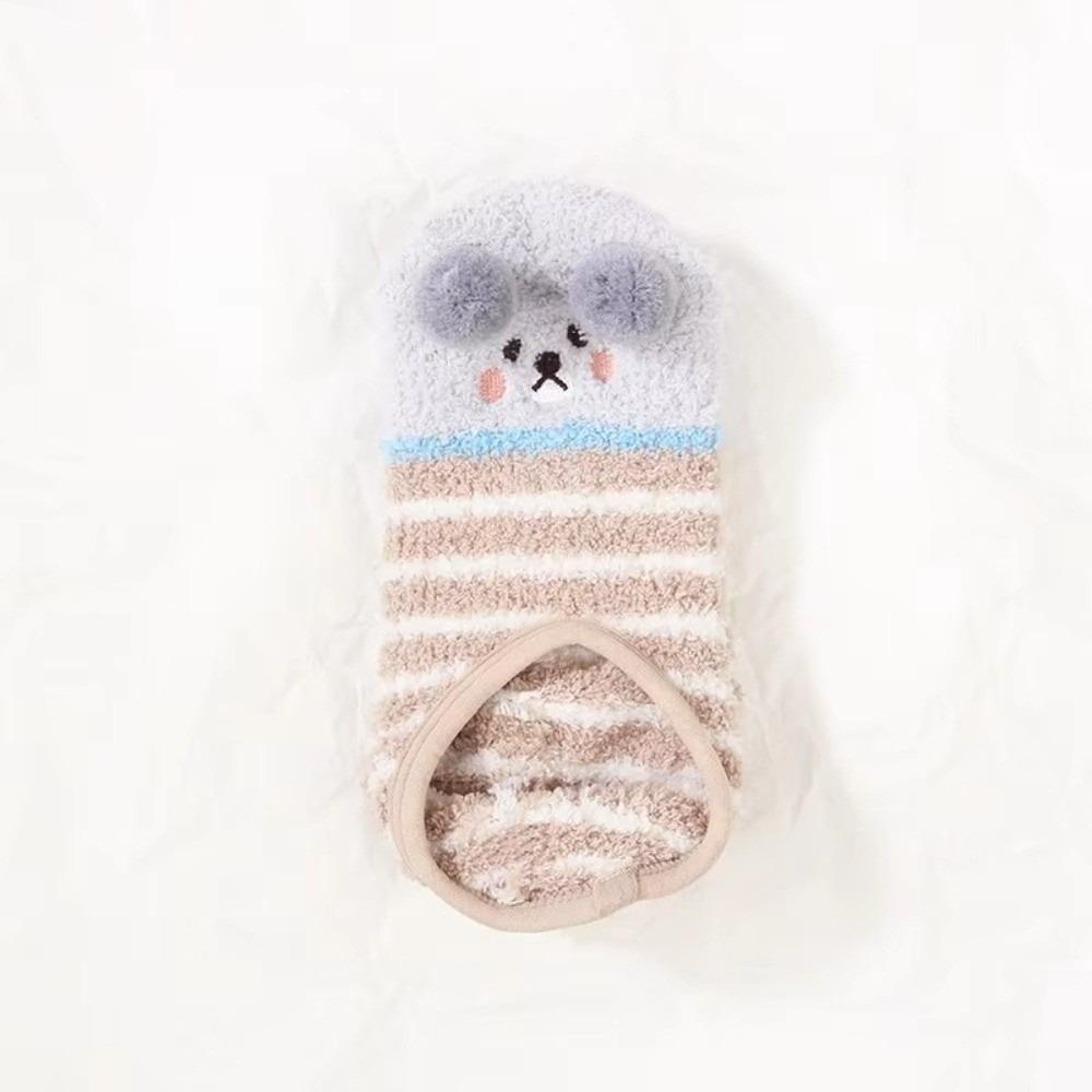 Cartoon Fuzzy Slipper Socks Non-Slip Floor Socks Cozy Ankle Socks For Women