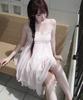 Ilio [Bit-O X Ilio] Peach Asymmetric Chiffon Dress