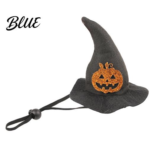 Pet Holiday Outfit Accessory Halloween Cat Witch Hat Fun Hat with Adjustable Elastic Strap Cartoon Ghost Pumpkin Bat Skull for Cats Small
