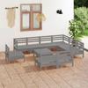 Day and Night - Day and Night Garden Furniture Set 10 Pieces Solid Gray Pine Wood