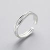 Punk Simple Multilayer Winding Line Finger Rings For Women Men Vintage Silver Color Geometric Twining Metal Open Rings Jewelry