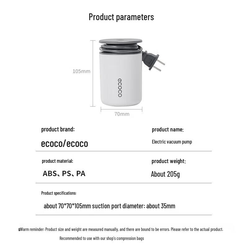 ecoco E2329 Electric Vacuum Pump for Compression Bags