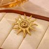 Spilla da Donna Elegante Colore Oro Decorazione Spirale Geometrica Fiore di Sole Spille Acciaio Inossidabile Impermeabile Gioielli per Feste Matrimoni