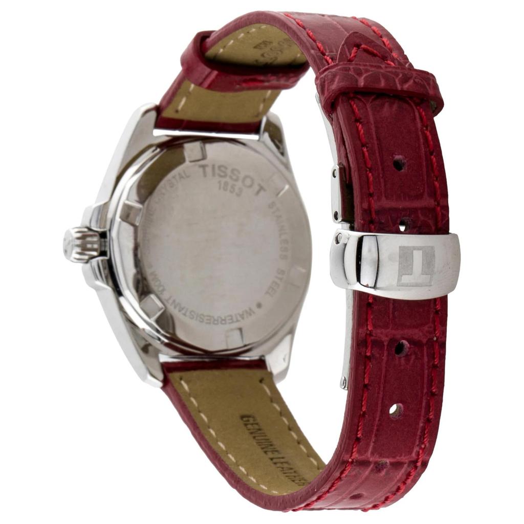 Tissot Quartz Movement 100m Water Resistance Women's Watch 28mm Red Watch Dial Stainless Steel Case T22.1.161.81