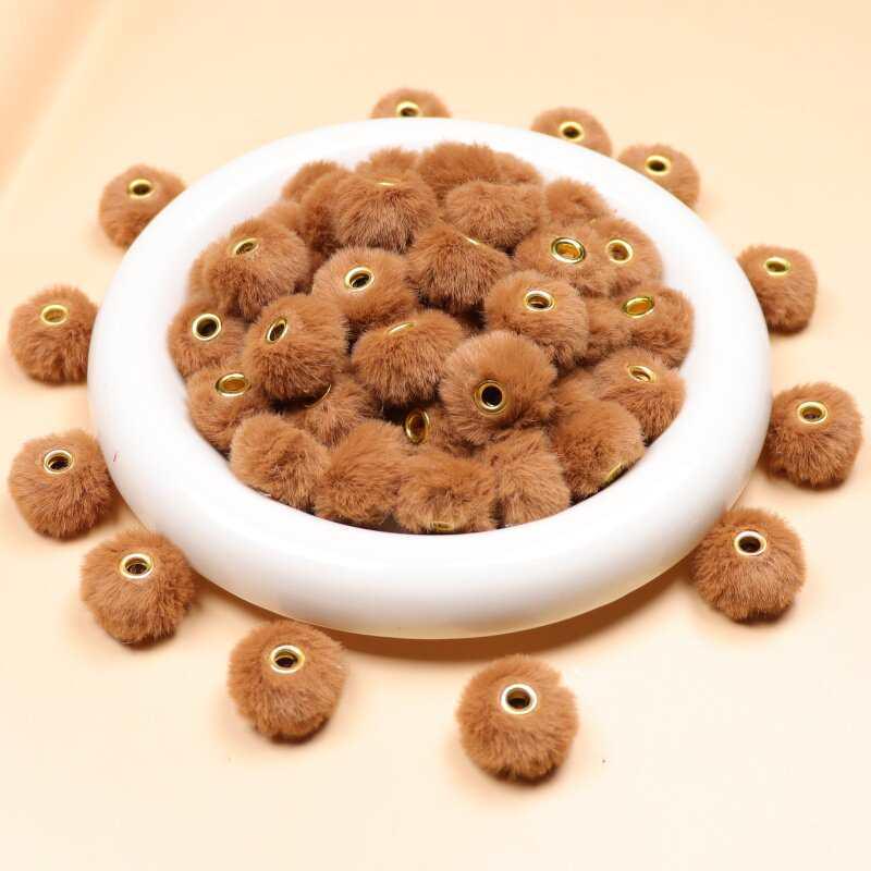 10 шт. Цветные помпоны из искусственного кроличьего меха, бусины для сумок, телефонов и аксессуаров