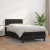 3141107 vidaXL Divan Bed with Mattress Black 100x200 Cm Faux Leather