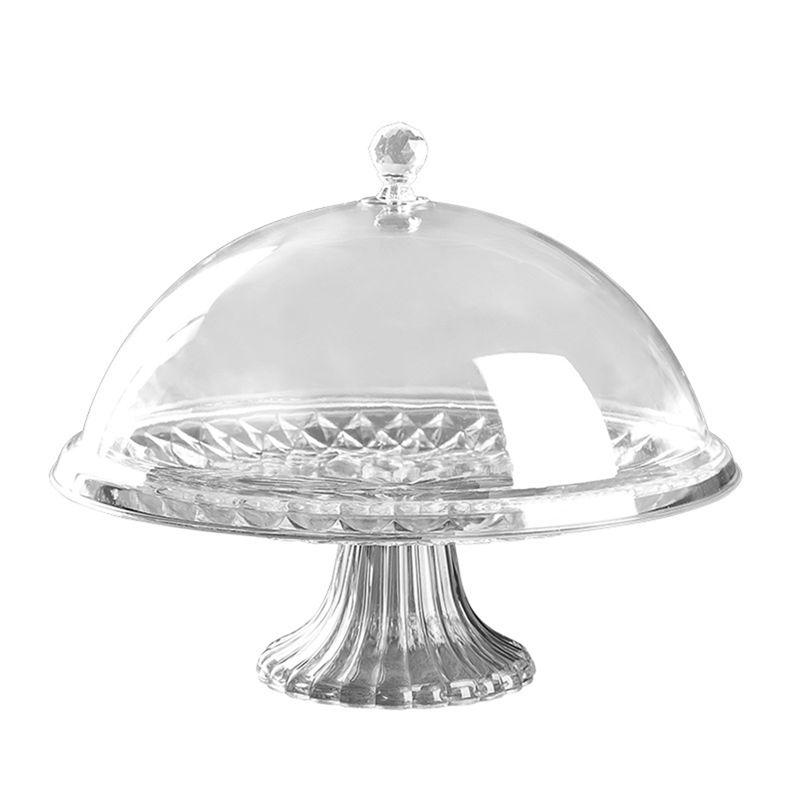 T02C!Cake Tray With Lid Cake Tray Portable Dustproof Cake Stand