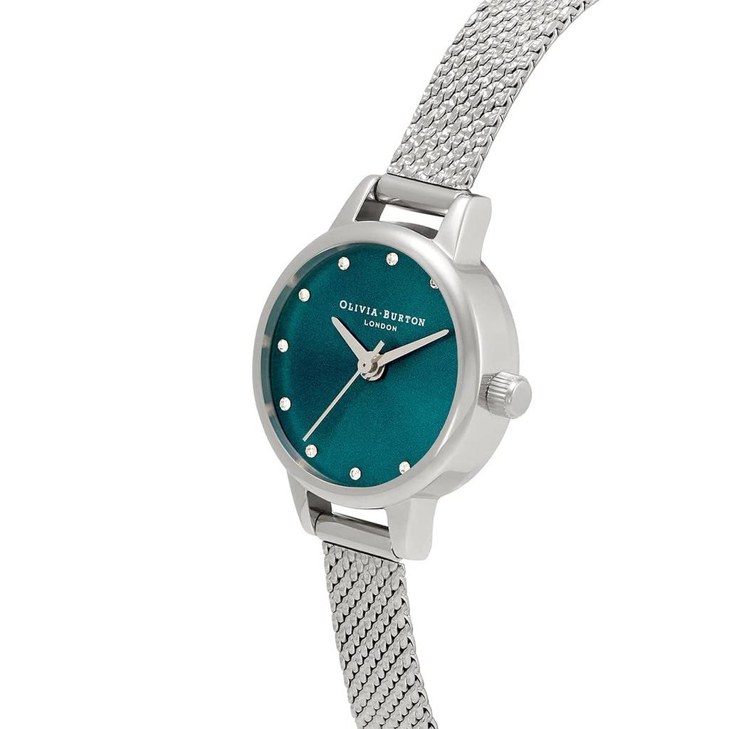Authorized Distributor Olivia Burton Watch Ladies OB16MN13 Classics Mini Dial Teal Sunray Silver Boucle Mesh [OLIVIA BURTON]