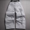 Mens Color Block - Streetwear Original Letter Print Loose Casual Long Pants