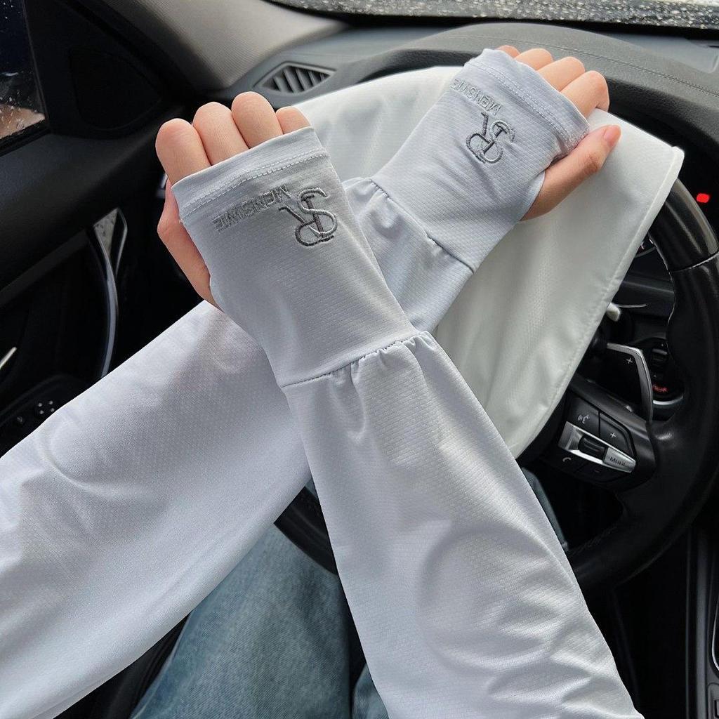 Men's Plus Size UV Protection Arm Sleeves - Loose Fit for Summer Driving & Outdoor Activities