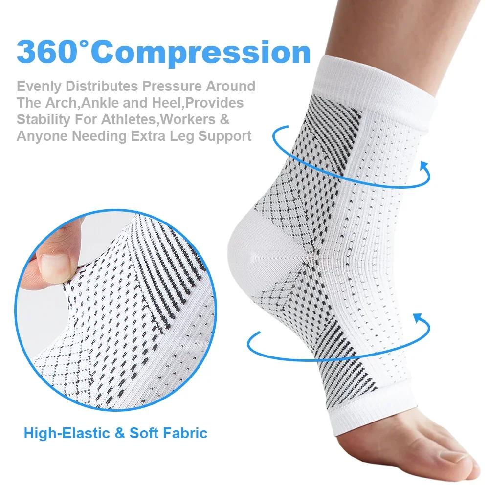 1Pair Neuropathy Socks For Women And Men,Toeless Compression Socks,Soothe Relief Compression Socks For Plantar Fasciitis