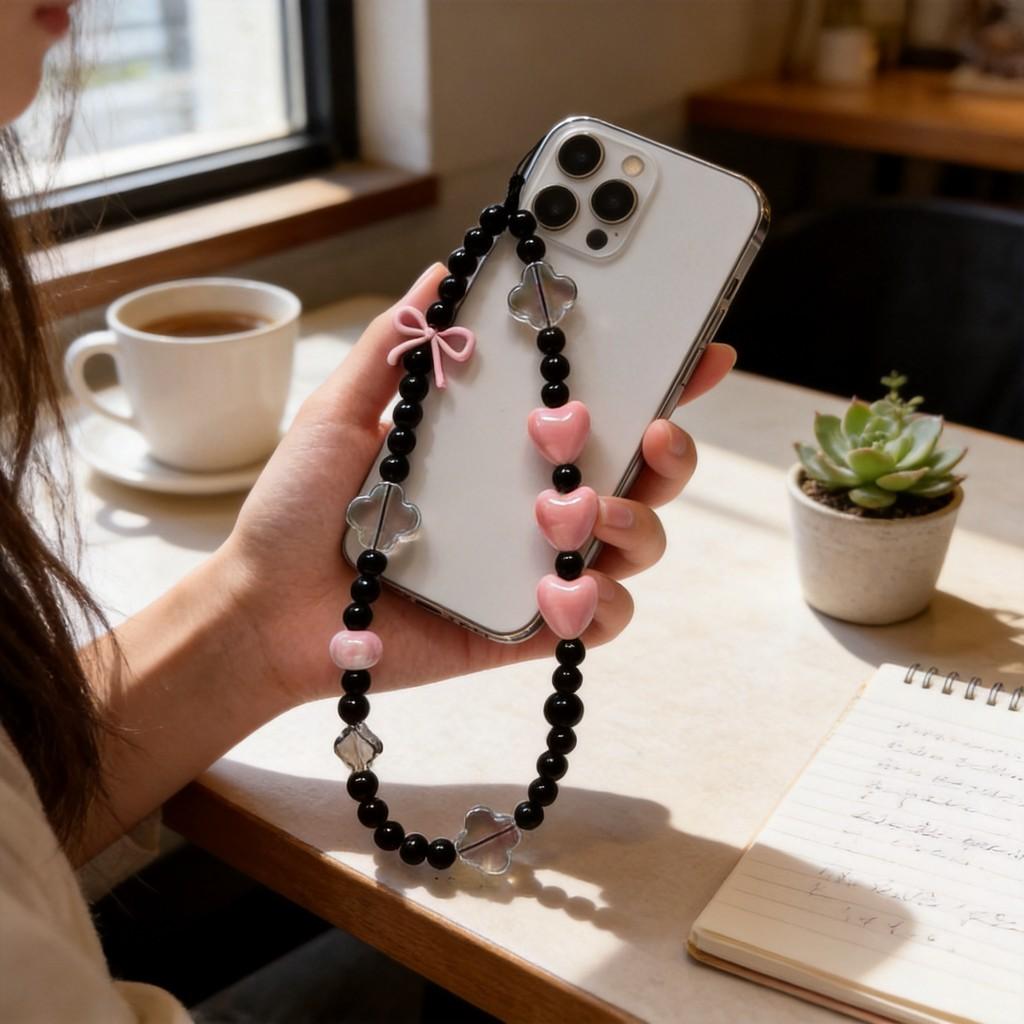 Girls Heartbeat Pvc Cute Phone Lanyard With Handcrafted Design For Couples