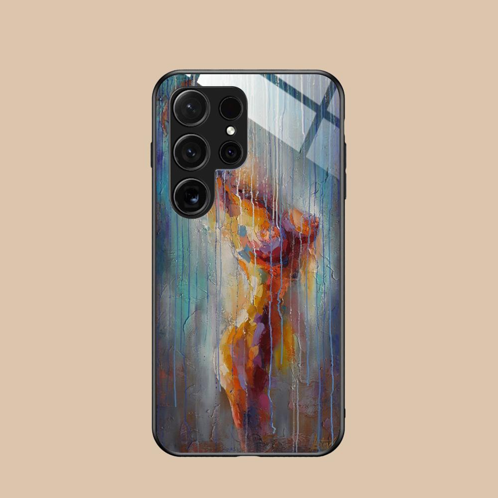

Чехол-накладка для телефона Samsung Galaxy A56 55 54 53 52 51 36 35 34 23 16 15 5G со стеклянной защитой, абстрактная масляная живопись Galaxy A13 5G
