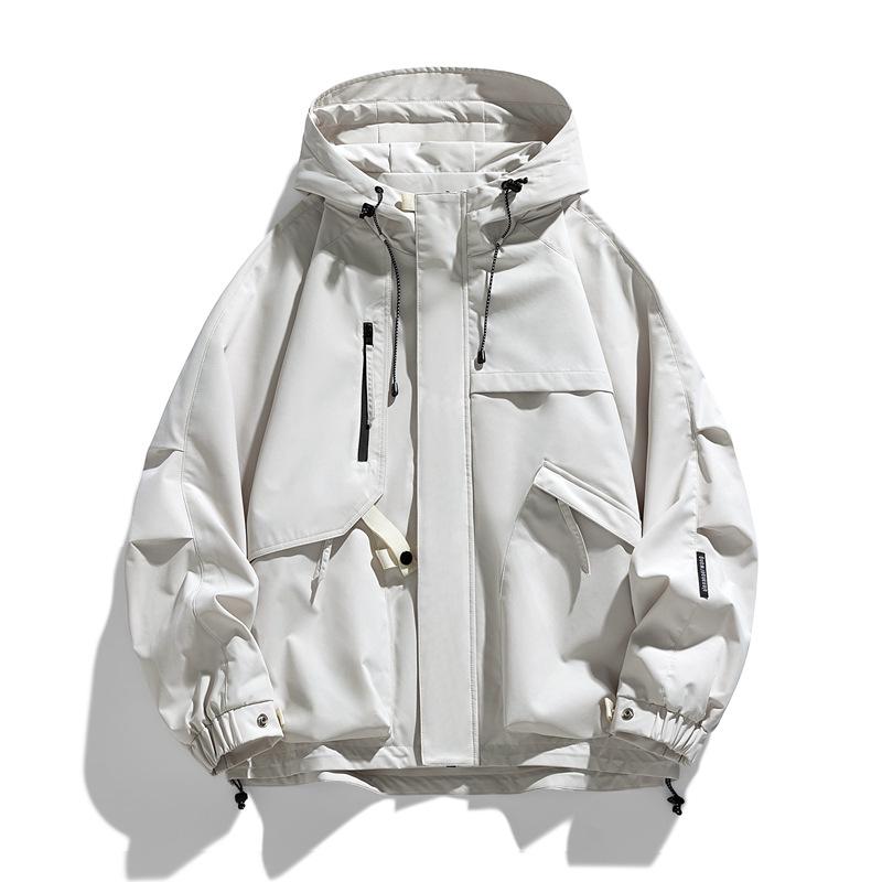 2024 Unisex Spring/Autumn Hooded Jacket - Loose Fit, Mountain-Inspired Windbreaker, Couple Style