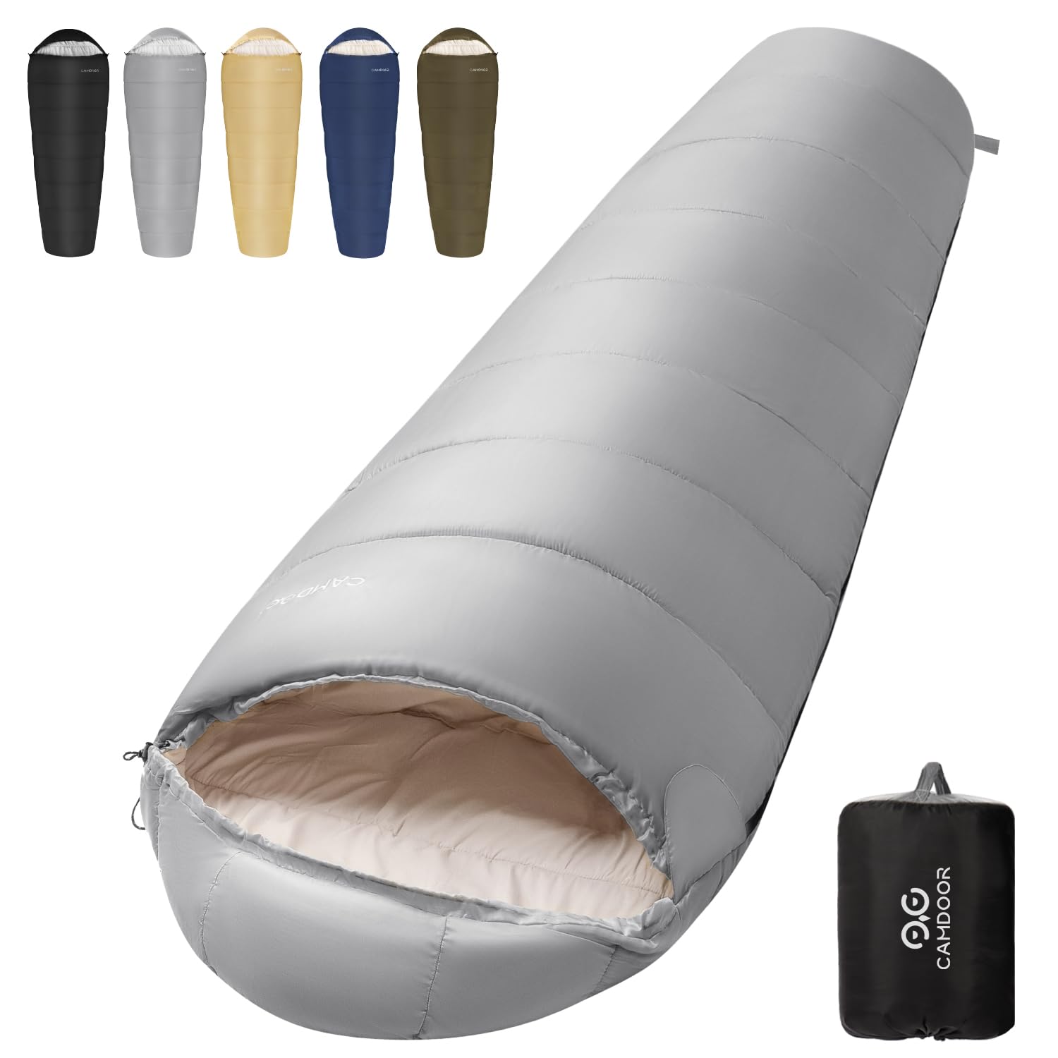 

CAMDOOR Winter Sleeping Bag with Shoulder Warmers and 230T Mummy Comfortable Temperature Range Compact High Perfect for Car Outdoor and Disaster Fully