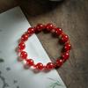 Xu Yan Style Rosy Red Agate Double-Wrap Bracelet, Skin-Brightening Cinnabar Hand String, Zodiac Gift