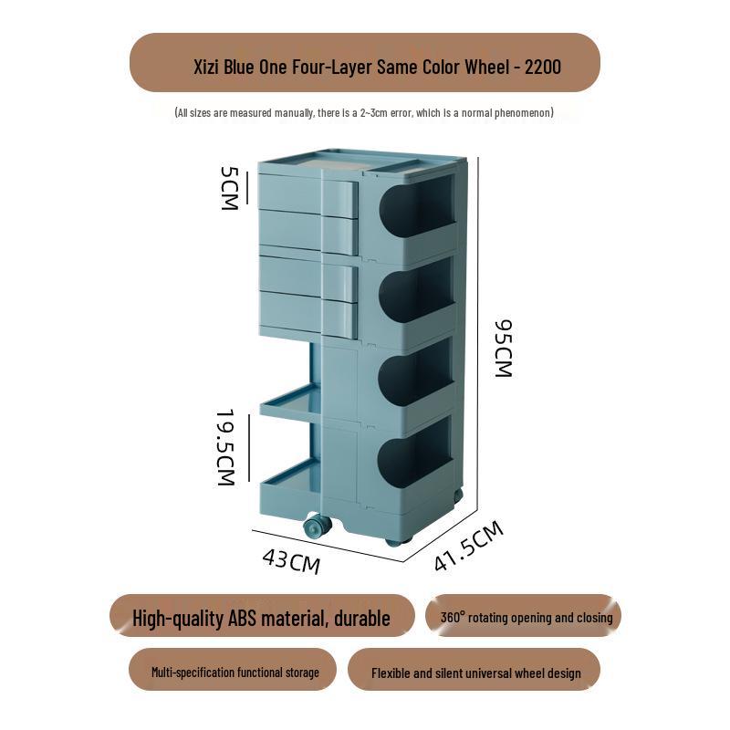 Nordic Rotating Multi-Layer Storage Cabinet: Versatile Makeup, Bedside, or Snack Organizer