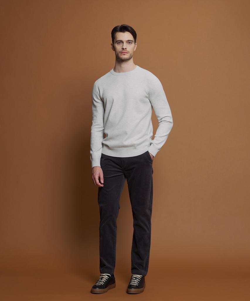 PANICALE Charcoal Regular Fit Three-Bone Corduroy Pants