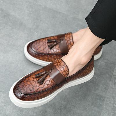 Retro Men Casual Shoes Leather Moccasins Breathable Slip On Boat Shoes Italian Luxury Elegantes Mens Driving Loafers Size 38-46