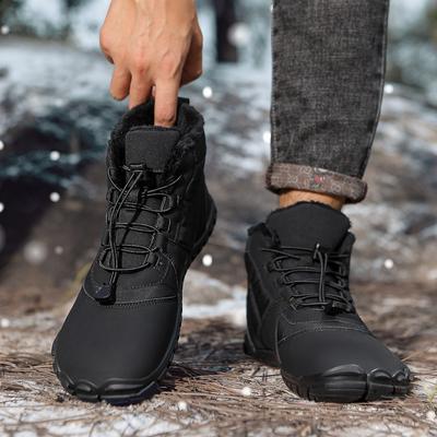 New Five-finger Cotton Shoes Outdoor Snow Boots Men's and Women's Velvet Warm Boots Wear-resistant and Non-slip Winter Thickened Couple Shoes