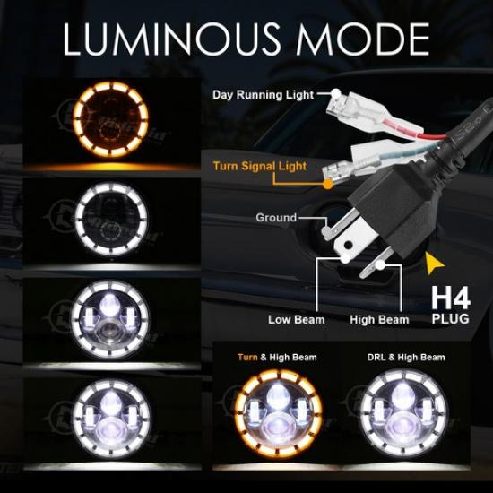 7'' inch LED Headlight For Ducati Monster 1000 900 800 750 695 600 620 S4 S4R US