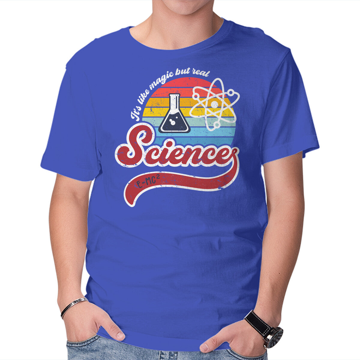 Unisex Crew Neck T-Shirt Science is Magic Graphic Short Sleeve Casual Tee XXL