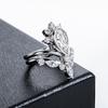 925 Sterling Silver 3 Carat Moissanite V-Shaped Engagement Ring Set, Light Luxury Women’s Wedding Band.