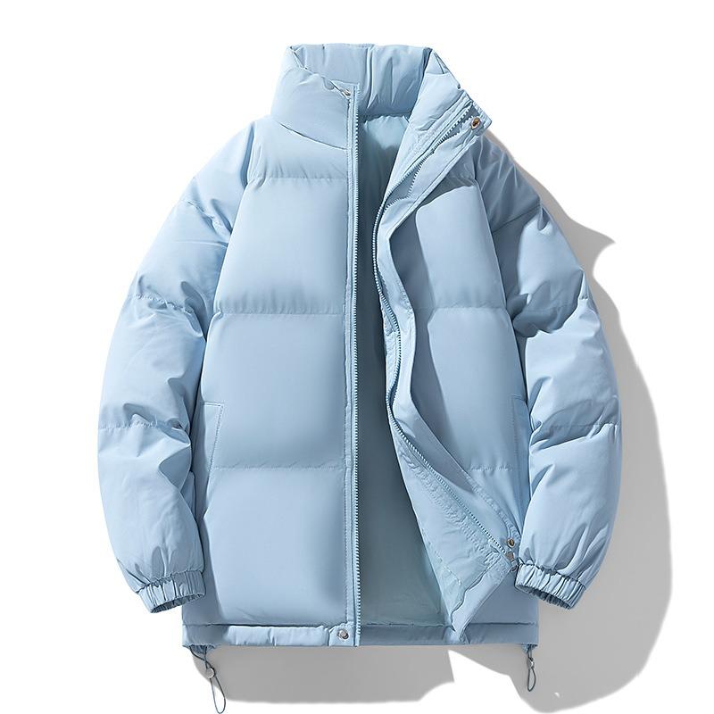 Couple down cotton jacket men's winter loose casual versatile hooded bread jacket thickened warm cotton coat men