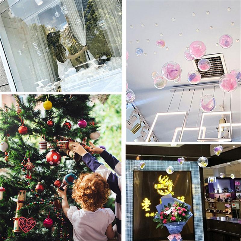 Transparent Christmas Ball Round Five-star Photo Frame Pendant Christmas Tree Hanging Ball Picture Holder Xmas Tree Ornaments