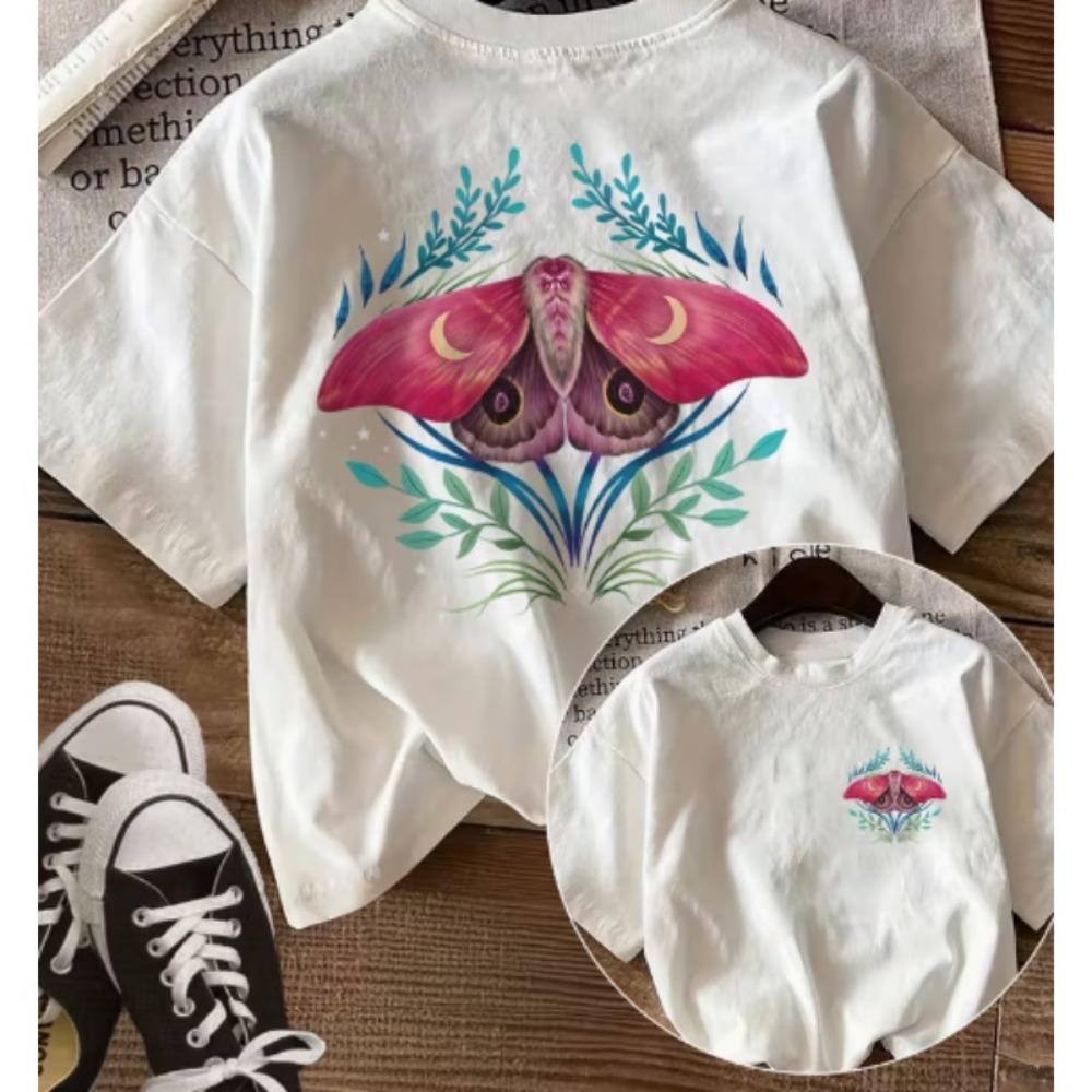 Summer Women's Casual Fashion T-shirt Cartoon Style Pattern Cup Print Round Neck Short Sleeved T-shirt for Women