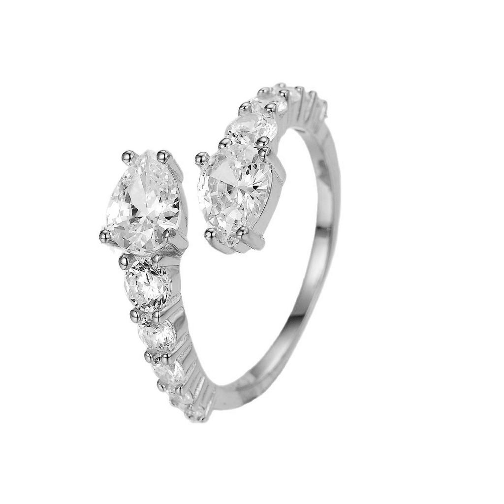 Silve Gorgeous Shiny Stone Zircom Ring For Women Engagement Wedding High Quality Fine Jewelry