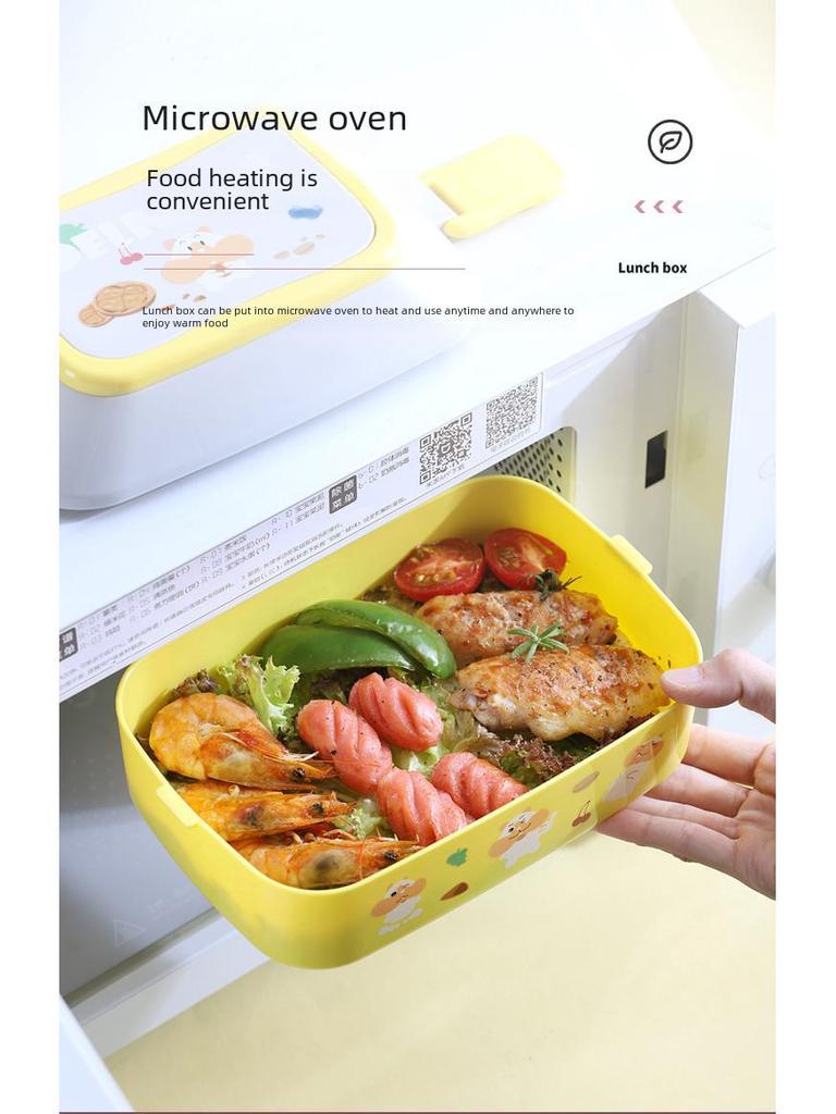 Double-Layer Insulated Student Lunch Box - Portable Microwave-Safe with Fresh-Keeping Compartments