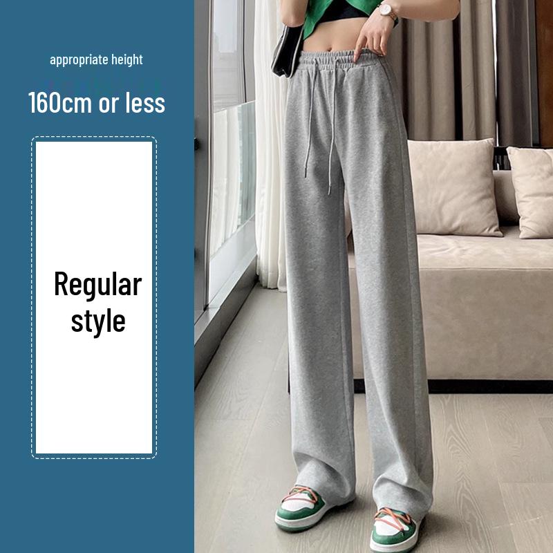 

Women s Gray Maternity Wide-Leg Sweatpants, Plus Velvet, Casual Loose Fit, American Style for Spring, Autumn and Winter Medium